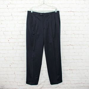 Battaglia Men's Pleated trouser Pants Cuffed Charcoal Gray Size 36 Italy